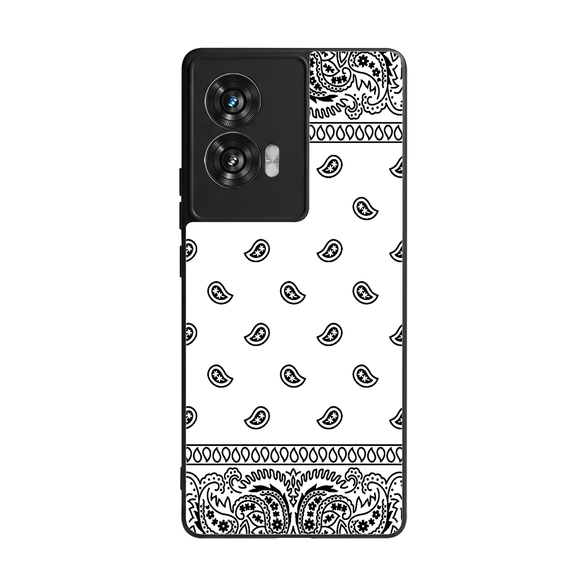 Paisley White back phone cover | glass case for motorola edge 50 fusion