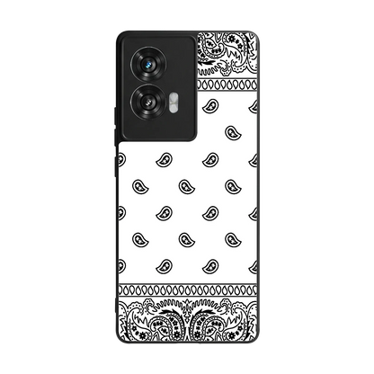 Paisley White back phone cover | glass case for motorola edge 50 fusion