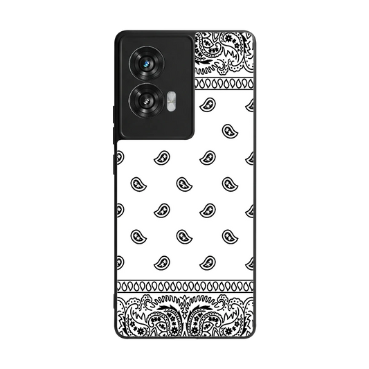 Paisley White back phone cover | glass case for motorola edge 50 fusion