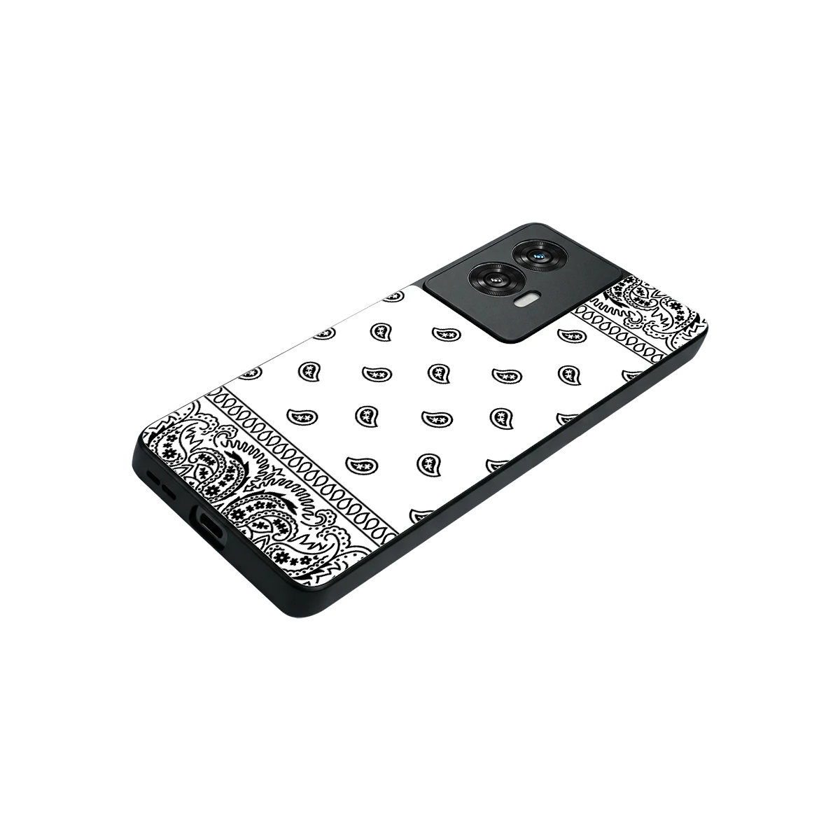 Paisley White stylish phone case for motorola edge 50 fusion | glossy glass and slim fit