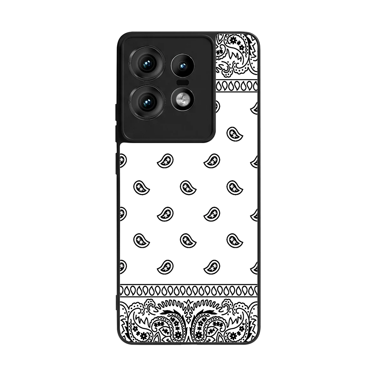 Paisley White back phone cover | glass case for motorola edge 50 pro
