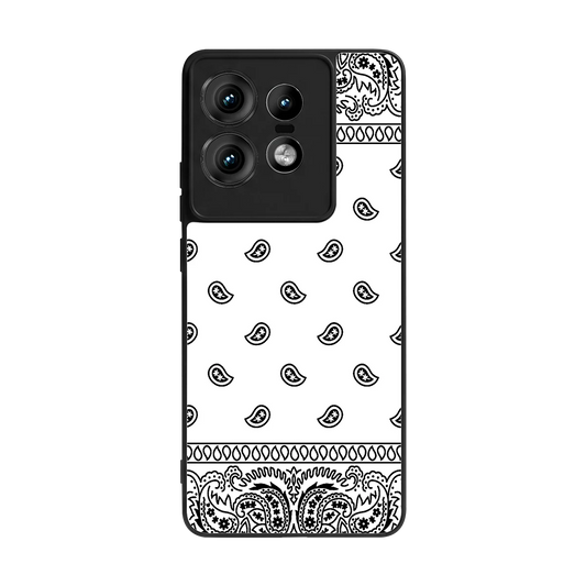 Paisley White back phone cover | glass case for motorola edge 50 pro