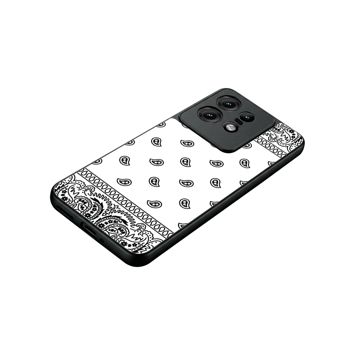 Paisley White stylish phone case for motorola edge 50 pro | glossy glass and slim fit