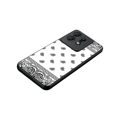 Paisley White stylish phone case for motorola edge 50 pro | glossy glass and slim fit