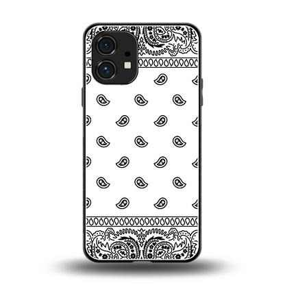 Paisley White back phone cover | glass case for nothing phone 1