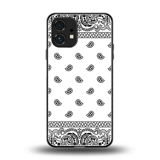 Paisley White back phone cover | glass case for nothing phone 1