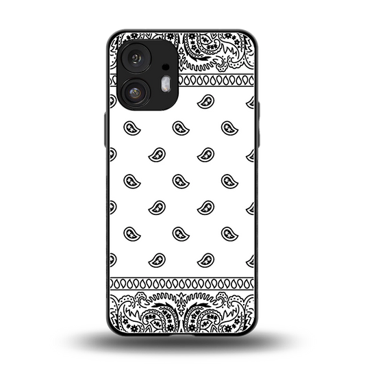 Paisley White back phone cover | glass case for nothing phone 2