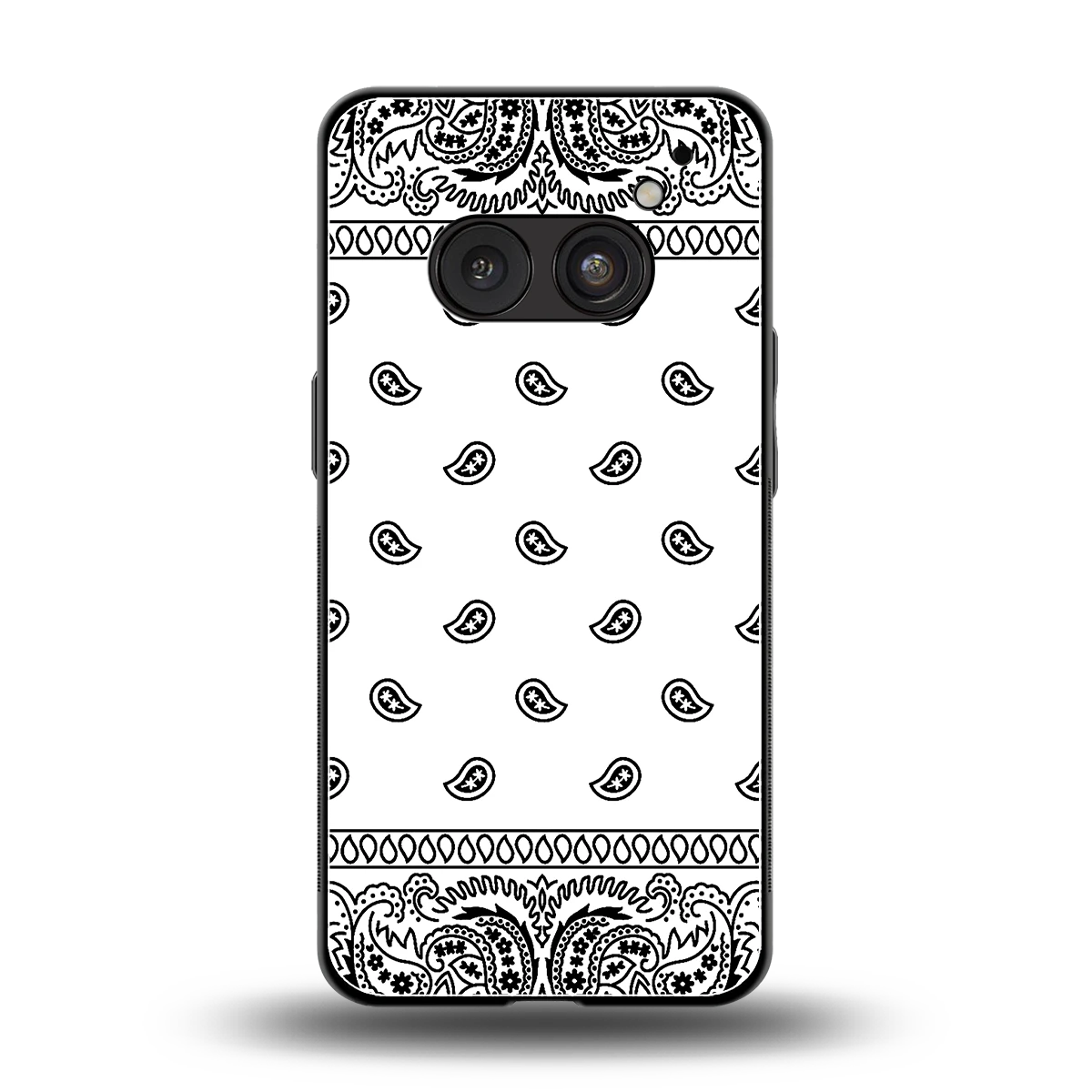 Paisley White back phone cover | glass case for nothing phone 2a plus