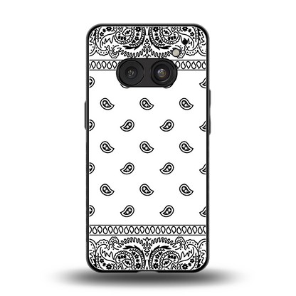 Paisley White back phone cover | glass case for nothing phone 2a plus