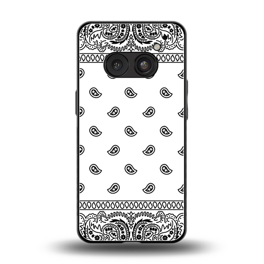 Paisley White back phone cover | glass case for nothing phone 2a plus