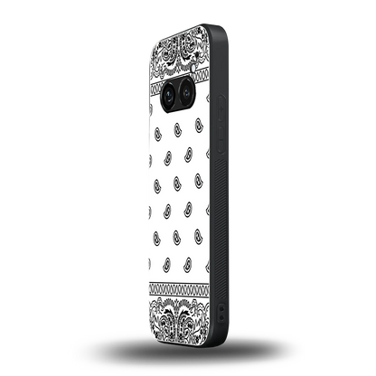 Paisley White nothing phone 2a plus mobile cover | shockproof glass phone case