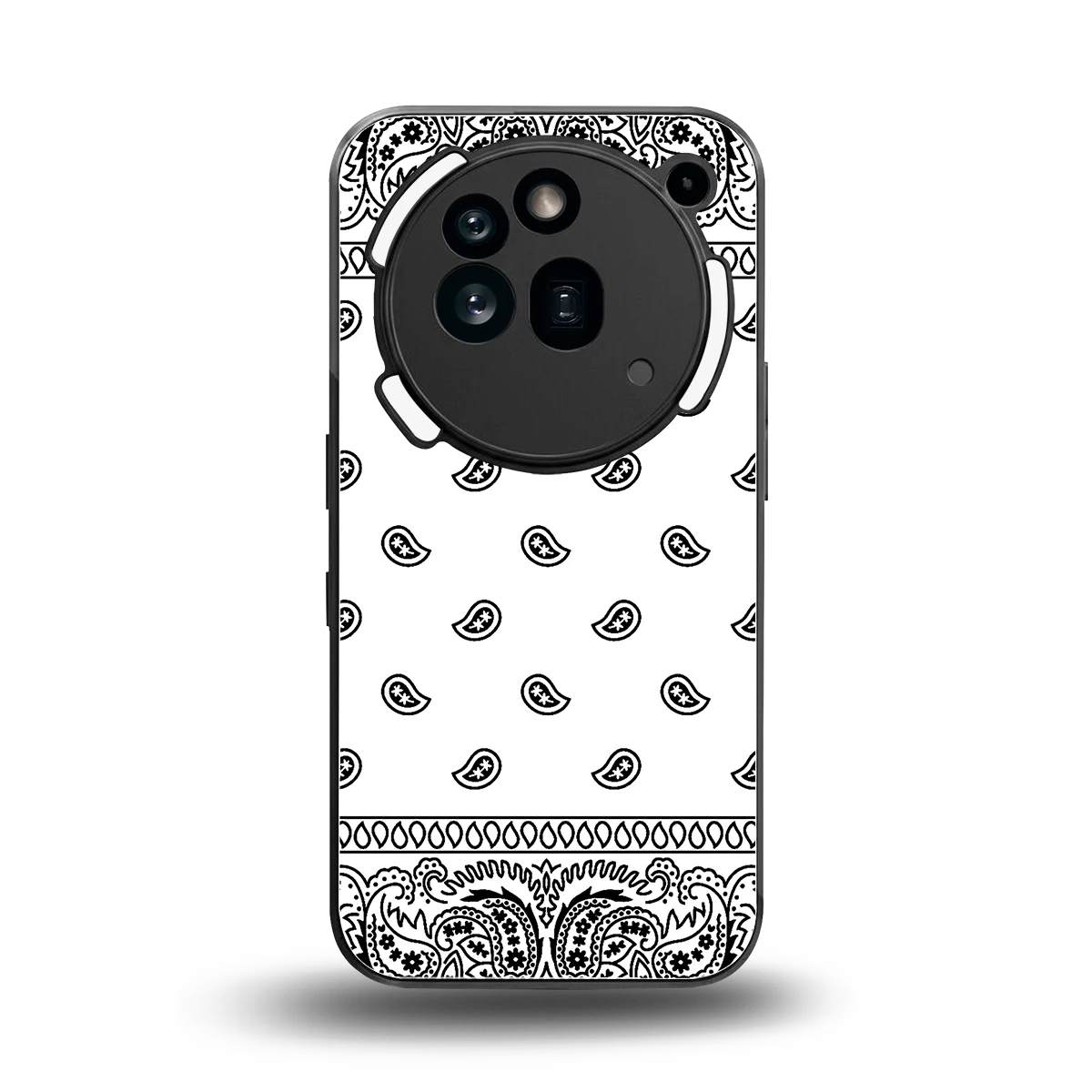 Paisley White back phone cover | glass case for nothing phone 3a pro