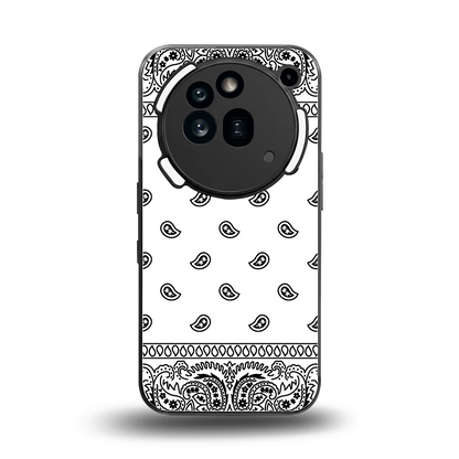 Paisley White back phone cover | glass case for nothing phone 3a pro