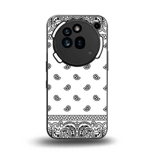 Paisley White back phone cover | glass case for nothing phone 3a pro