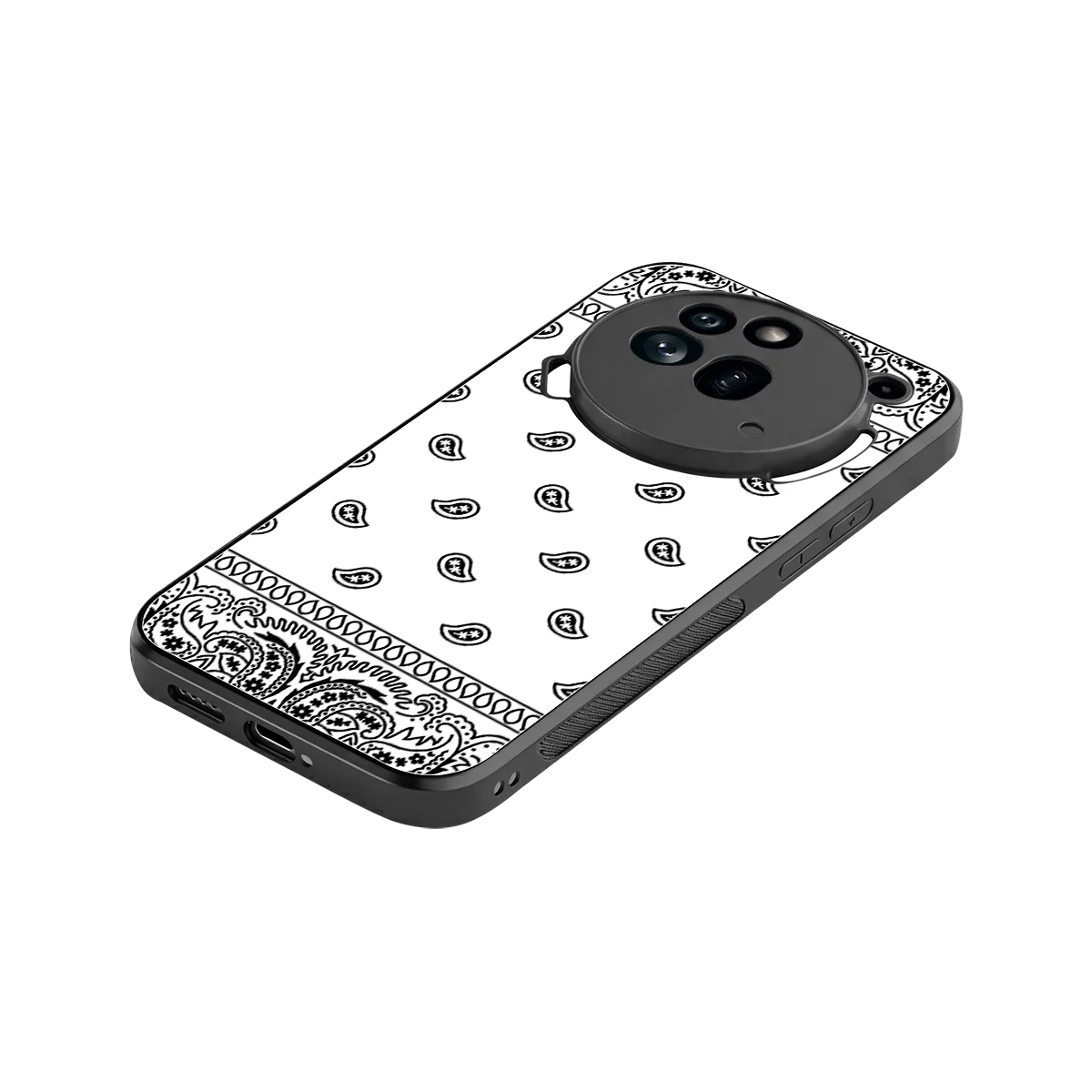 Paisley White stylish phone case for nothing phone 3a pro | glossy glass and slim fit