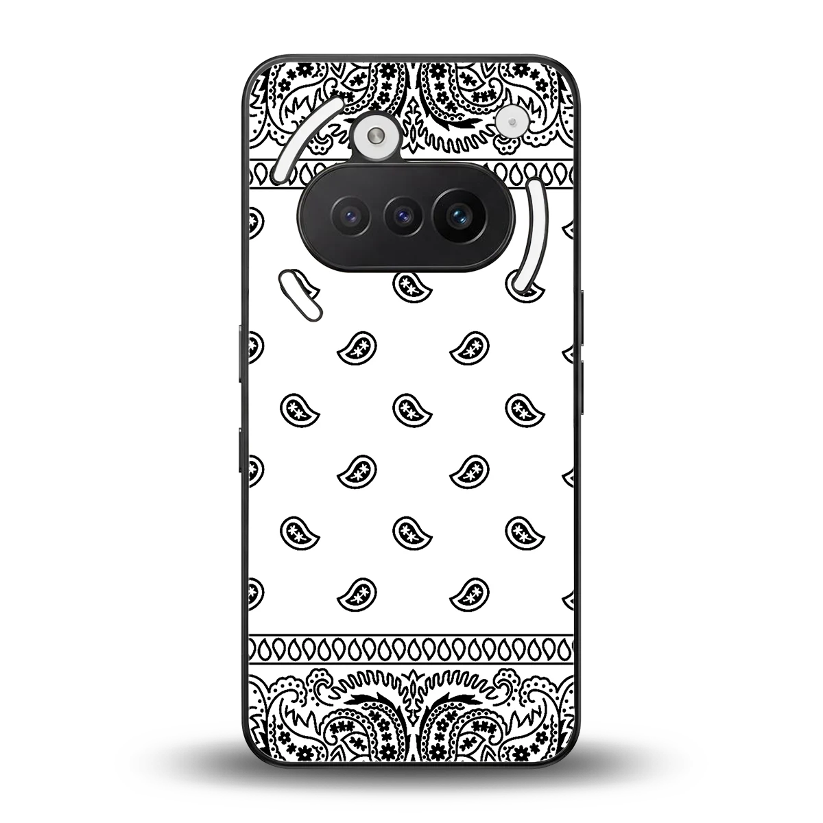Paisley White back phone cover | glass case for nothing phone 3a