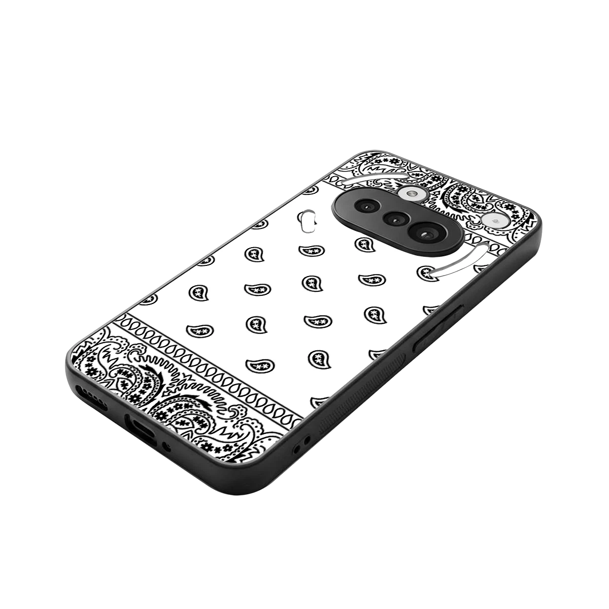 Paisley White stylish phone case for nothing phone 3a | glossy glass and slim fit