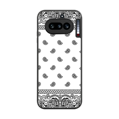 Paisley White back phone cover | glass case for nothing phone 4a