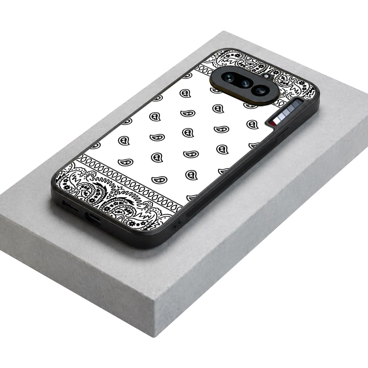 Paisley White stylish phone case for nothing phone 4a | glossy glass and slim fit