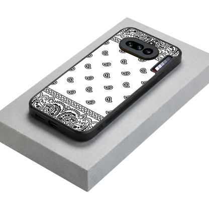 Paisley White stylish phone case for nothing phone 4a | glossy glass and slim fit