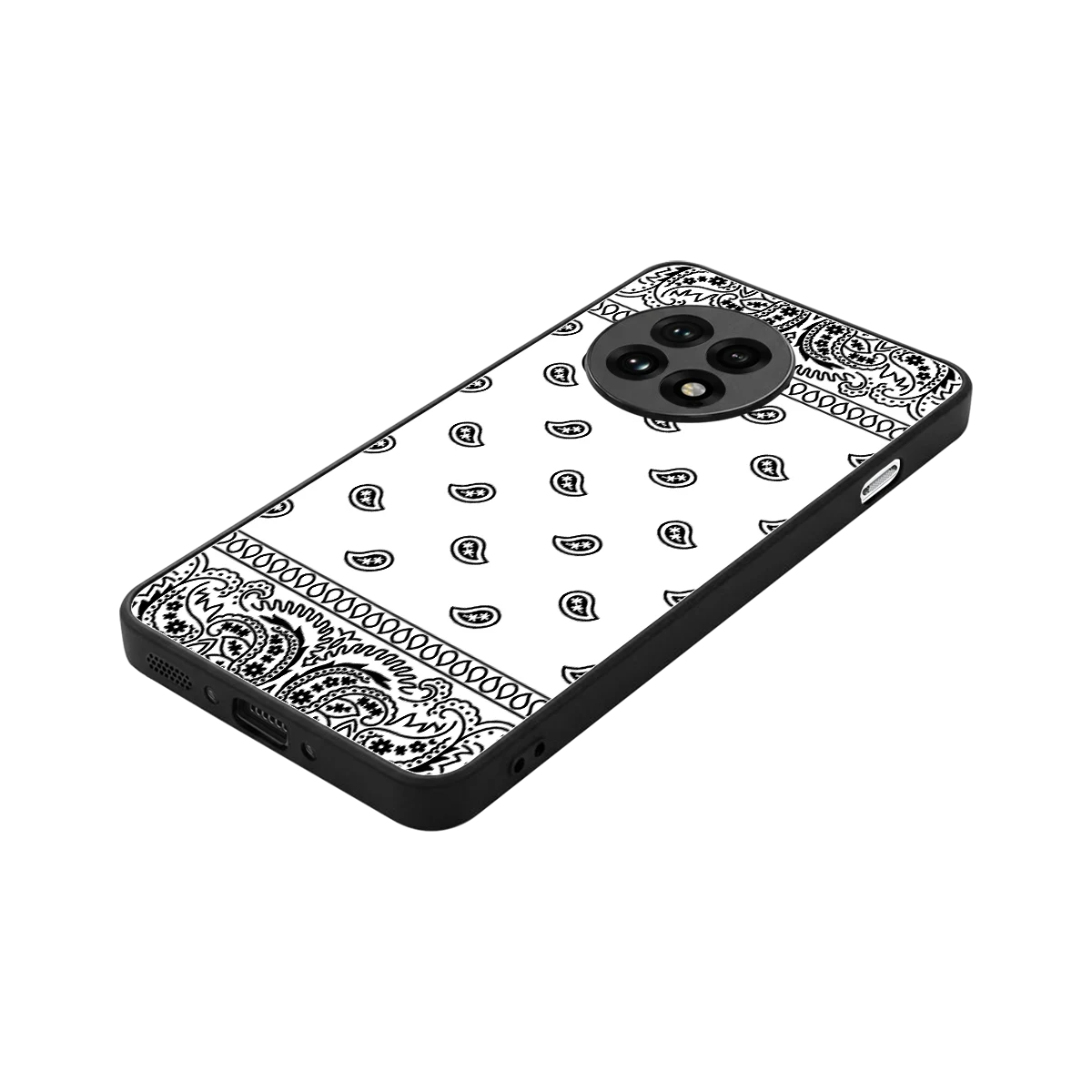 Paisley White stylish phone case for oneplus 13r | glossy glass and slim fit