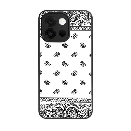 Paisley White back phone cover | glass case for oneplus 13s