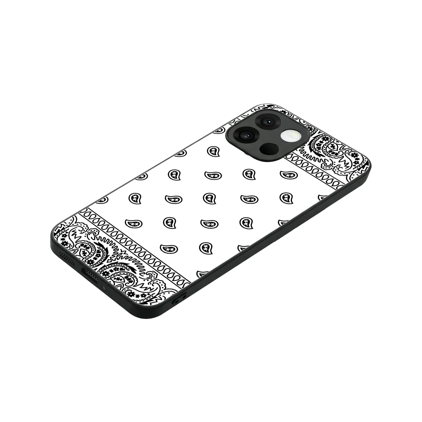 Paisley White stylish phone case for oneplus 13s | glossy glass and slim fit
