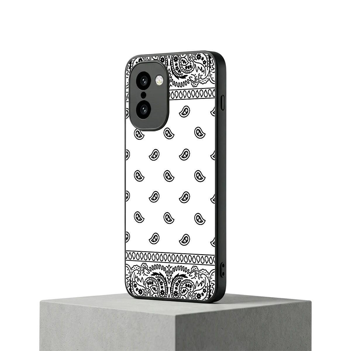 Paisley White oneplus 15r mobile cover | shockproof glass phone case