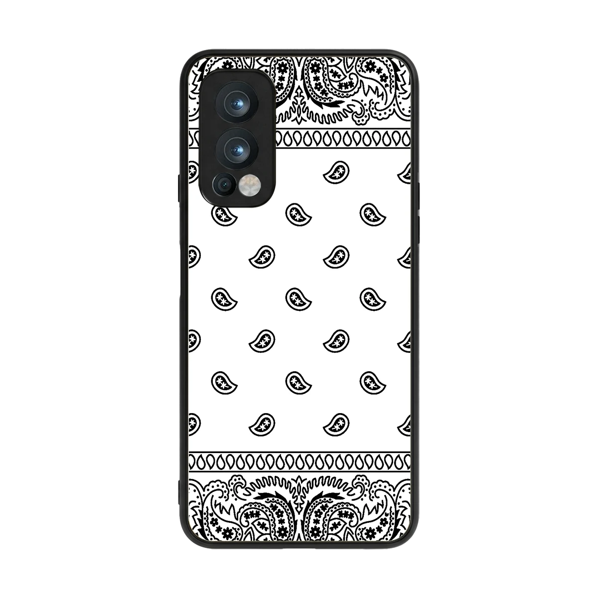 Paisley White back phone cover | glass case for oneplus nord 2