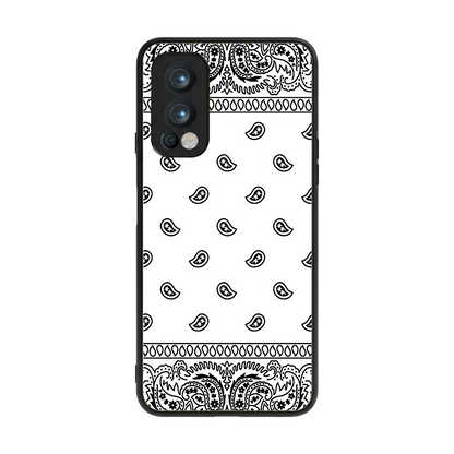 Paisley White back phone cover | glass case for oneplus nord 2