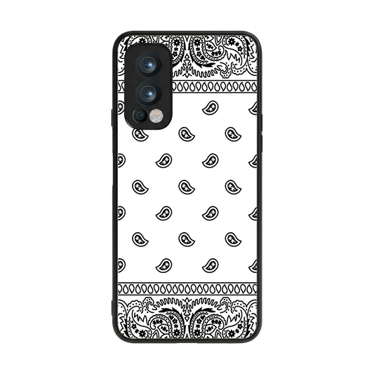 Paisley White back phone cover | glass case for oneplus nord 2