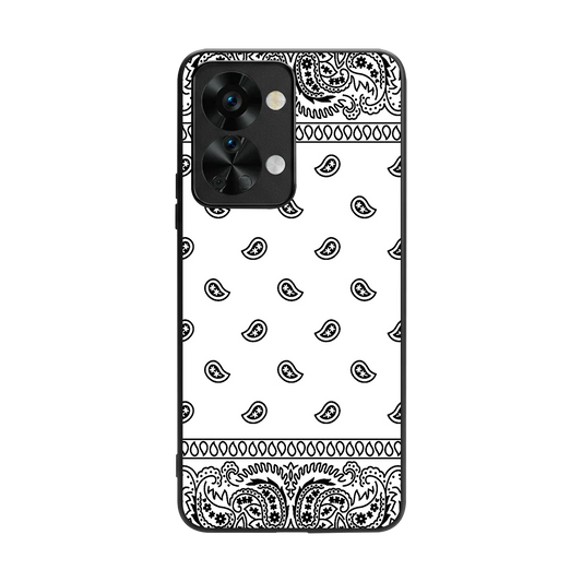 Paisley White back phone cover | glass case for oneplus nord 2t