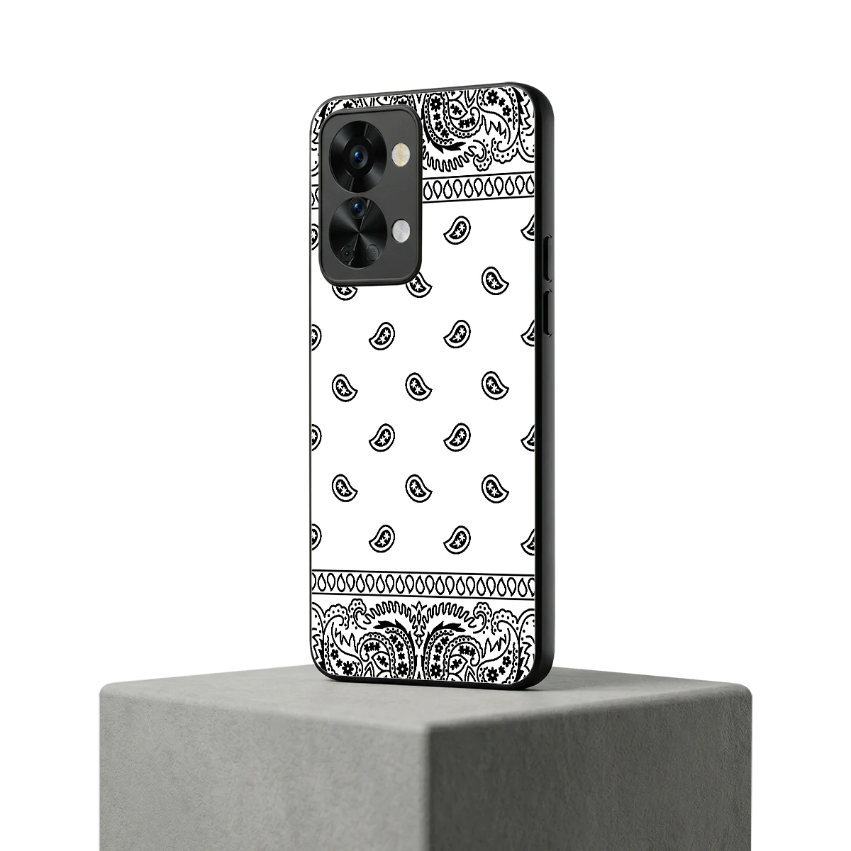 Paisley White oneplus nord 2t mobile cover | shockproof glass phone case