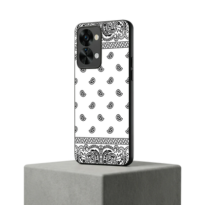 Paisley White oneplus nord 2t mobile cover | shockproof glass phone case