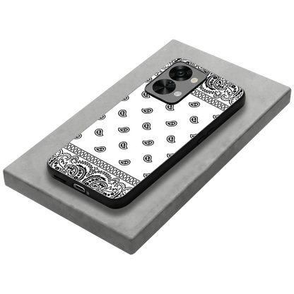 Paisley White stylish phone case for oneplus nord 2t | glossy glass and slim fit