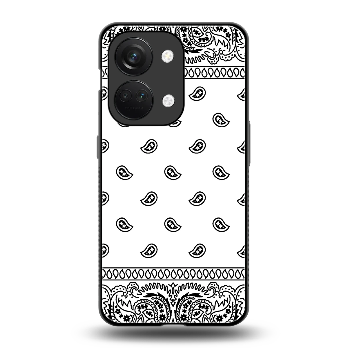 Paisley White back phone cover | glass case for oneplus nord 3