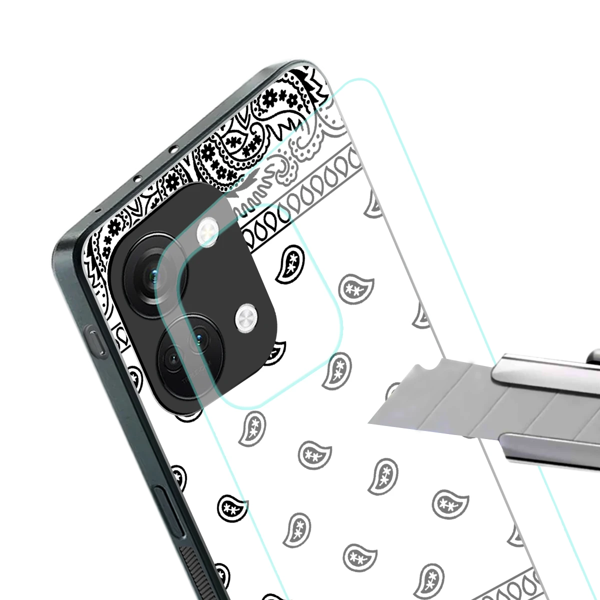 Paisley White stylish phone case for oneplus nord 3 | glossy glass and slim fit