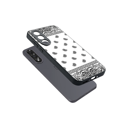Paisley White sleek oneplus nord 5 cover with tempered glass back and TPU edges