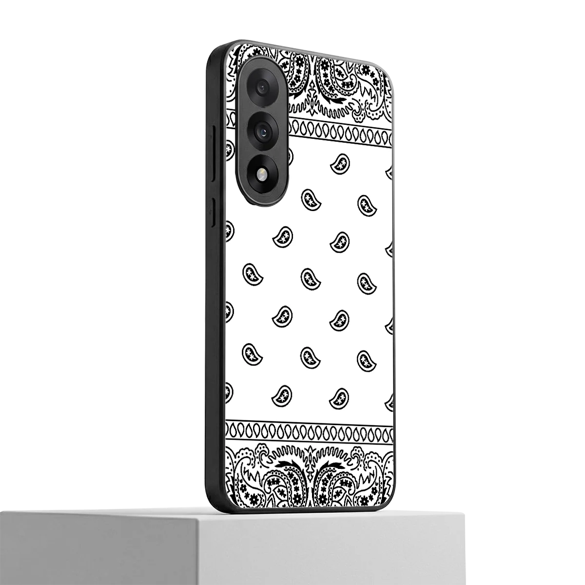 Paisley White oneplus nord 5 mobile cover | shockproof glass phone case