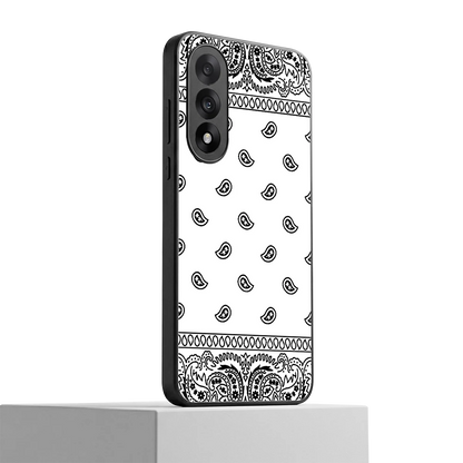 Paisley White oneplus nord 5 mobile cover | shockproof glass phone case