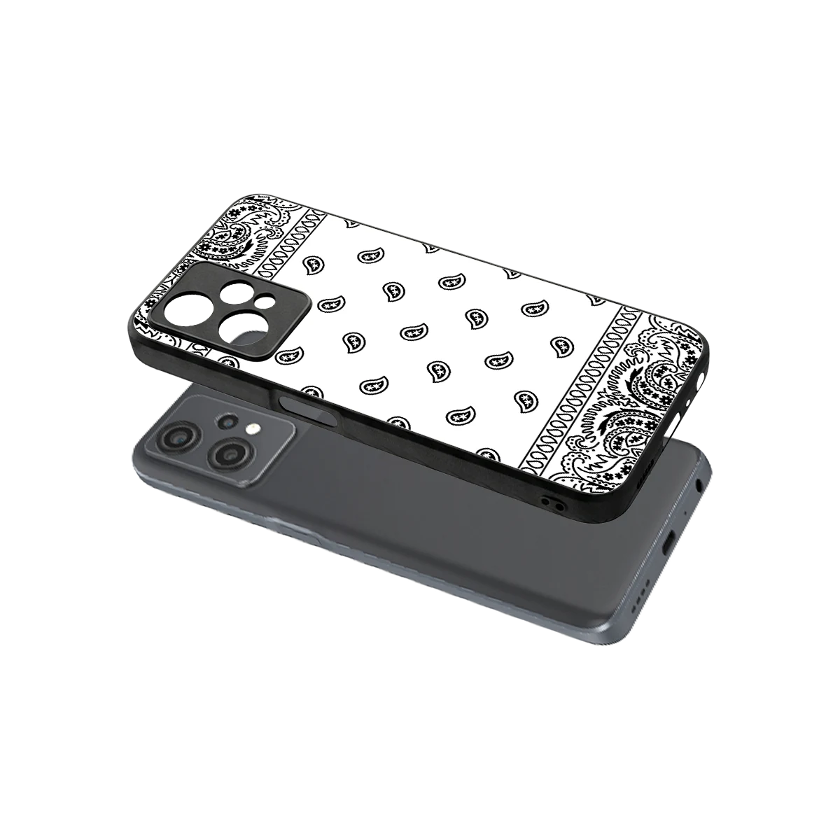 Paisley White sleek oneplus nord ce 2 lite cover with tempered glass back and TPU edges