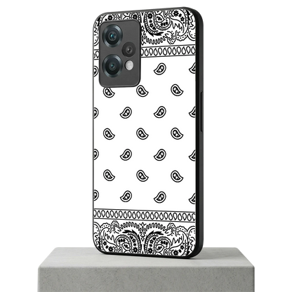 Paisley White oneplus nord ce 2 lite mobile cover | shockproof glass phone case