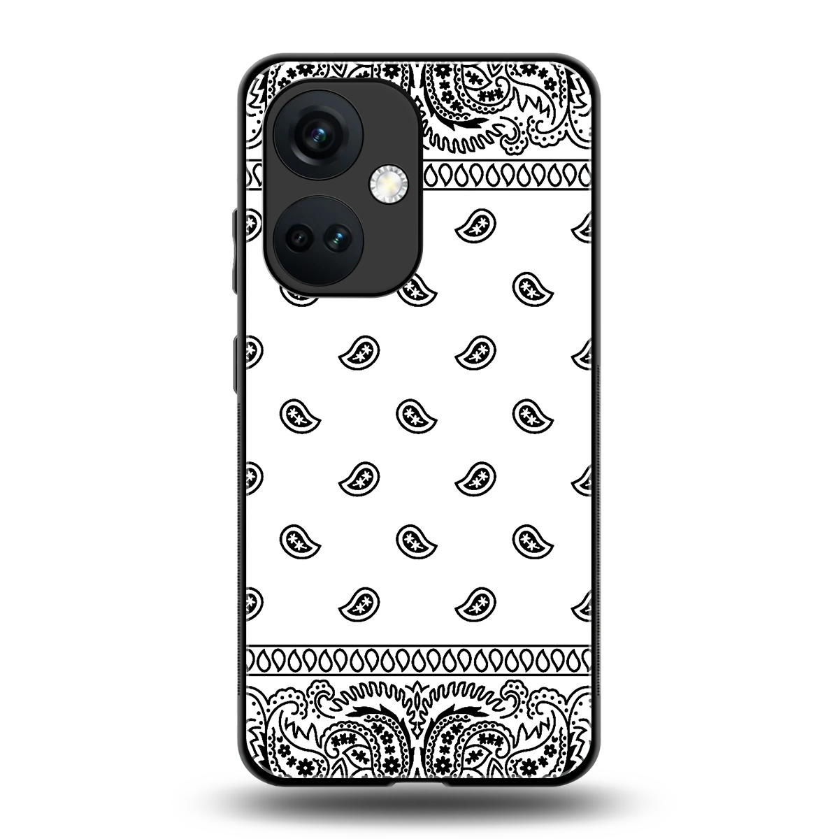 Paisley White back phone cover | glass case for oneplus nord ce 3