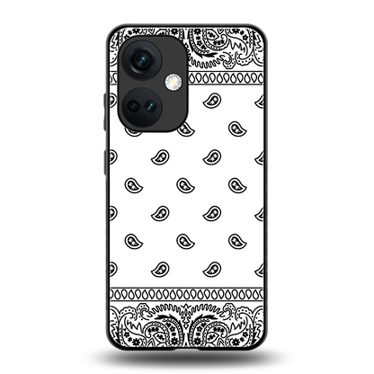 Paisley White back phone cover | glass case for oneplus nord ce 3