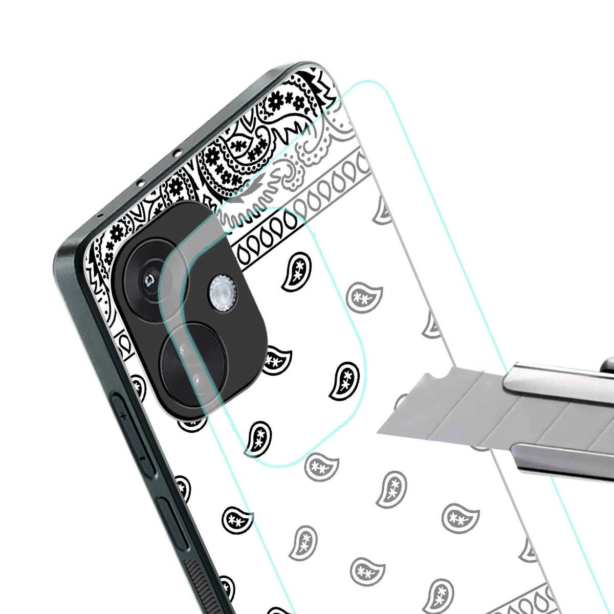 Paisley White stylish phone case for oneplus nord ce 3 | glossy glass and slim fit