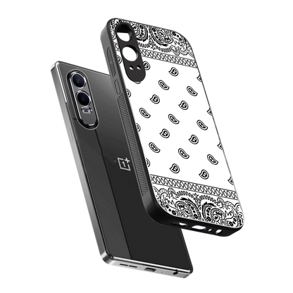Paisley White sleek oneplus nord ce 4 lite cover with tempered glass back and TPU edges