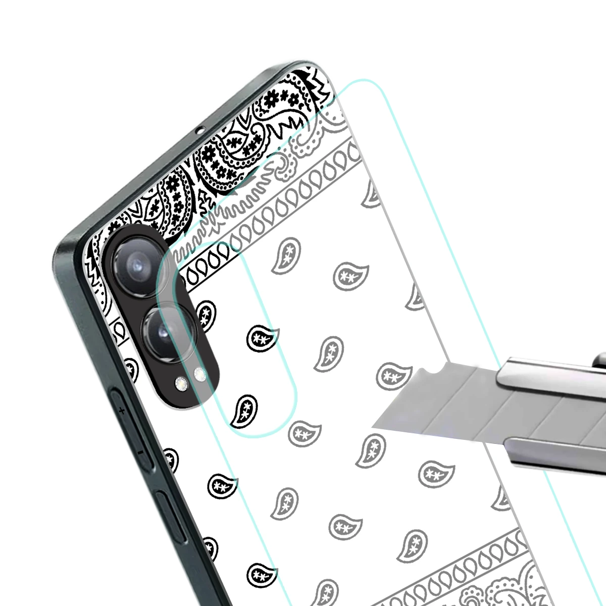 Paisley White stylish phone case for oneplus nord ce 4 lite | glossy glass and slim fit