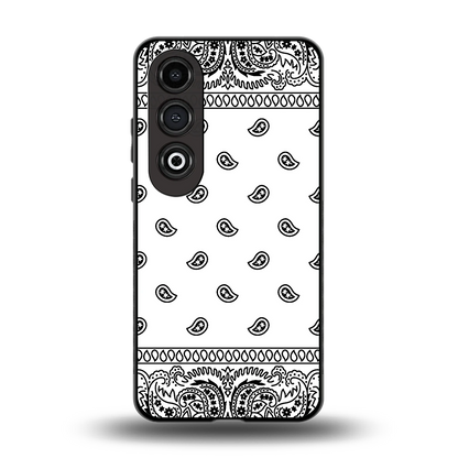 Paisley White back phone cover | glass case for oneplus nord ce 4