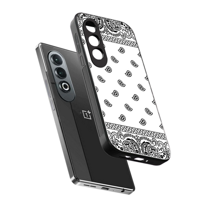 Paisley White sleek oneplus nord ce 4 cover with tempered glass back and TPU edges