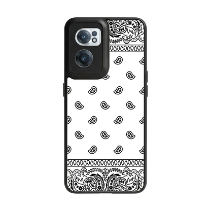 Paisley White back phone cover | glass case for oneplus nord ce 2